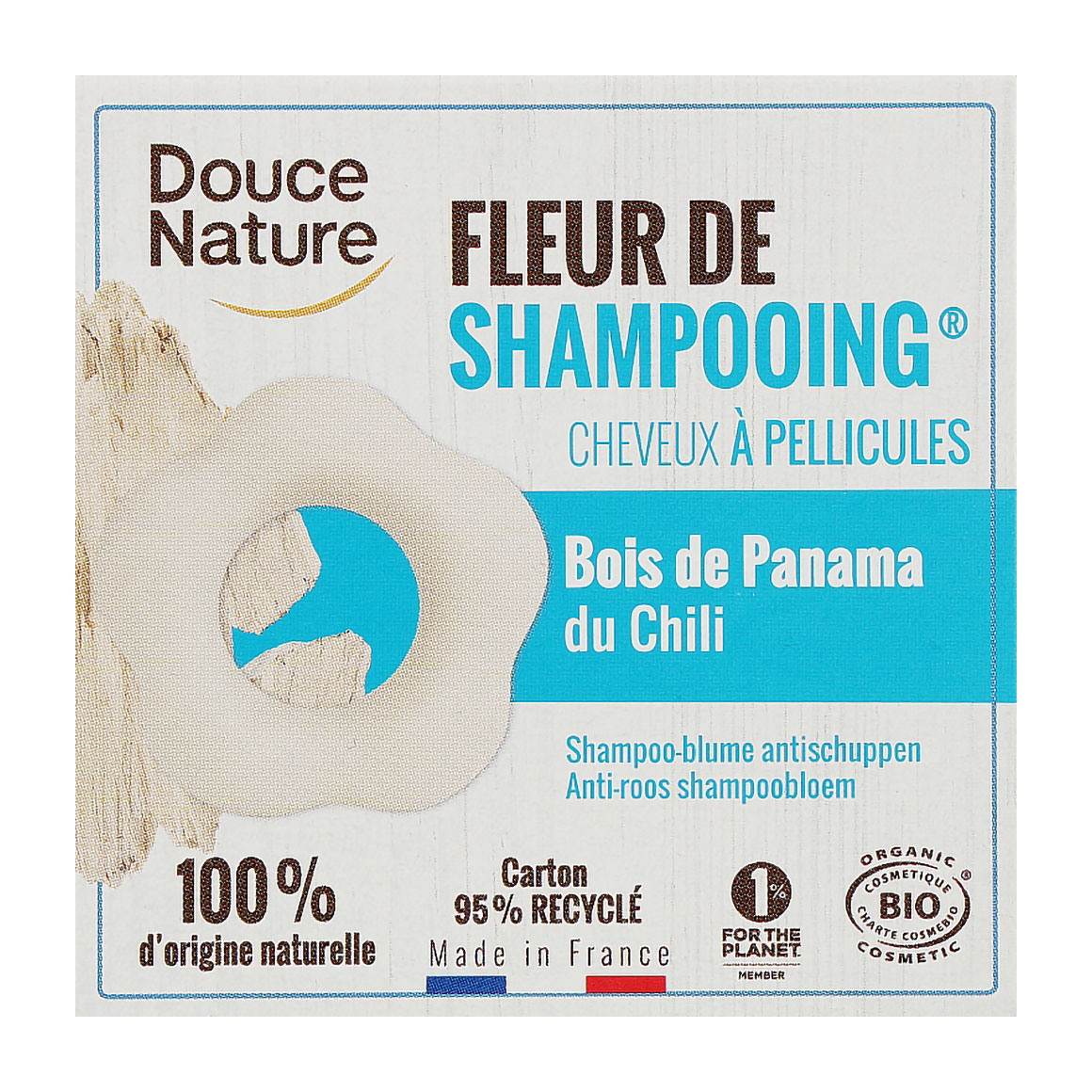 Уцінка! Твердий шампунь для волосся Douce Nature Fleur De Shampooing проти лупи, 85 г